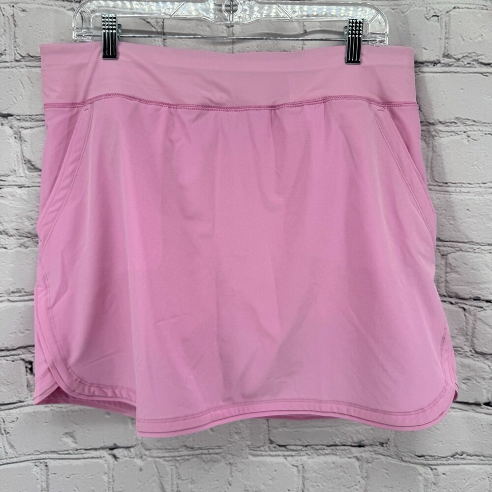 LANDS END Swim Skort Women's 14 Blossom Pink Skirt w/ Attached Shorts Pockets